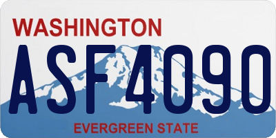 WA license plate ASF4090