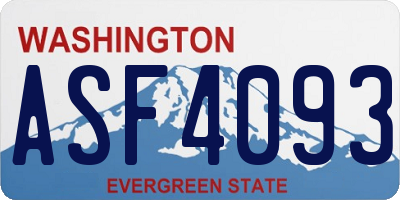 WA license plate ASF4093