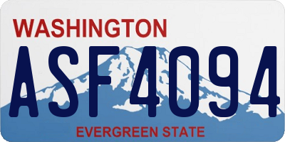 WA license plate ASF4094