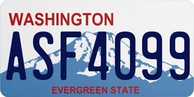 WA license plate ASF4099