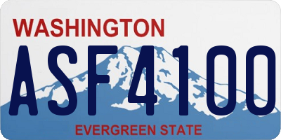 WA license plate ASF4100
