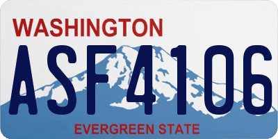 WA license plate ASF4106