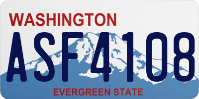 WA license plate ASF4108
