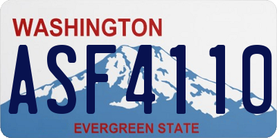WA license plate ASF4110