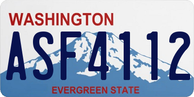WA license plate ASF4112