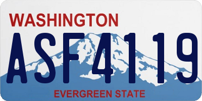 WA license plate ASF4119