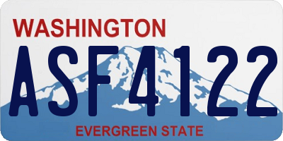 WA license plate ASF4122
