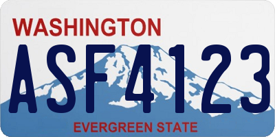 WA license plate ASF4123