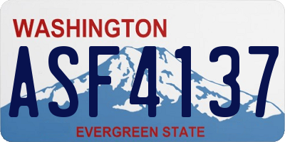 WA license plate ASF4137