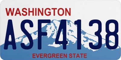 WA license plate ASF4138