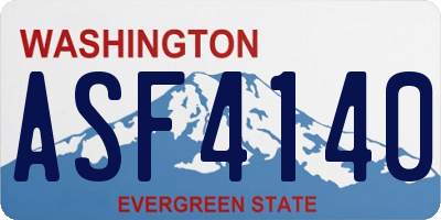 WA license plate ASF4140