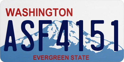 WA license plate ASF4151