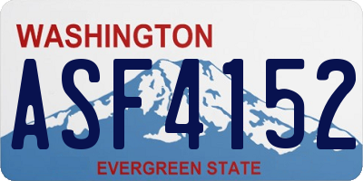 WA license plate ASF4152