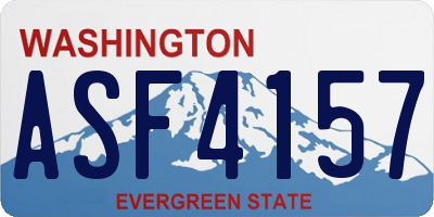 WA license plate ASF4157