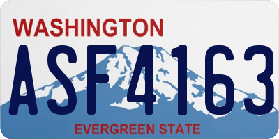 WA license plate ASF4163