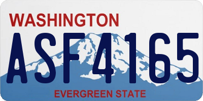 WA license plate ASF4165
