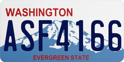 WA license plate ASF4166
