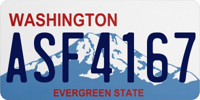 WA license plate ASF4167
