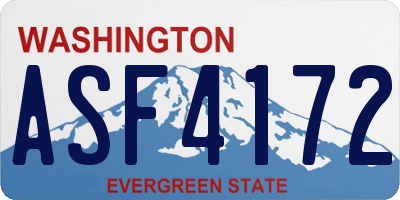 WA license plate ASF4172