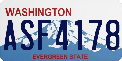 WA license plate ASF4178