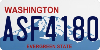 WA license plate ASF4180