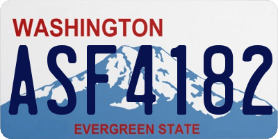 WA license plate ASF4182