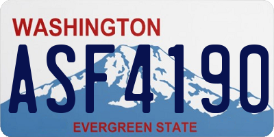WA license plate ASF4190