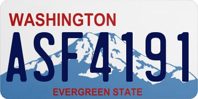 WA license plate ASF4191