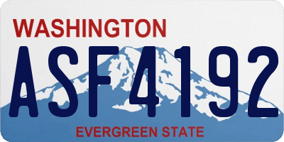 WA license plate ASF4192