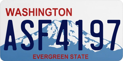 WA license plate ASF4197