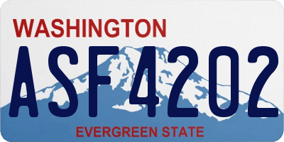 WA license plate ASF4202