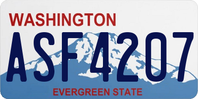 WA license plate ASF4207