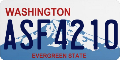WA license plate ASF4210