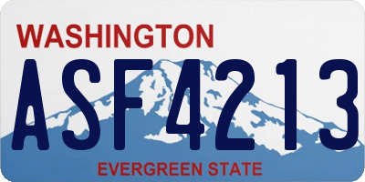 WA license plate ASF4213