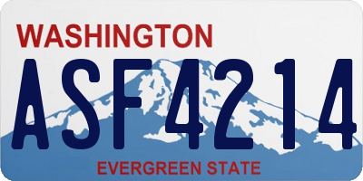 WA license plate ASF4214
