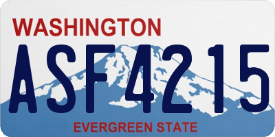 WA license plate ASF4215
