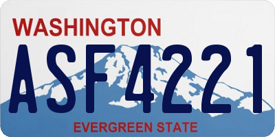 WA license plate ASF4221