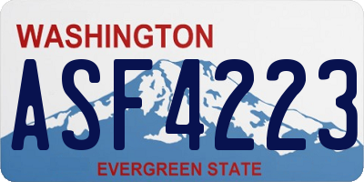 WA license plate ASF4223