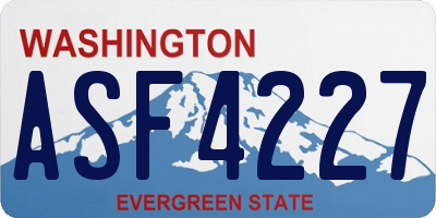 WA license plate ASF4227
