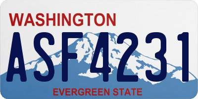 WA license plate ASF4231
