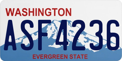 WA license plate ASF4236