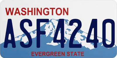 WA license plate ASF4240