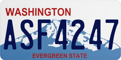 WA license plate ASF4247