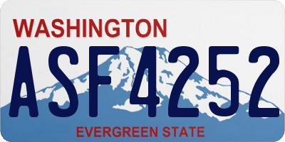 WA license plate ASF4252