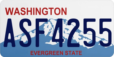 WA license plate ASF4255