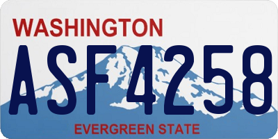 WA license plate ASF4258