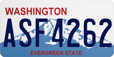 WA license plate ASF4262