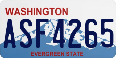 WA license plate ASF4265