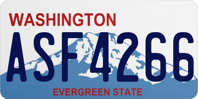 WA license plate ASF4266