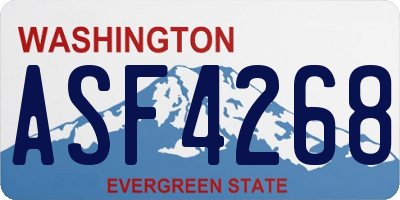 WA license plate ASF4268
